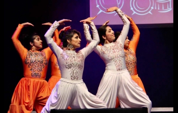 group of bollywood dancers