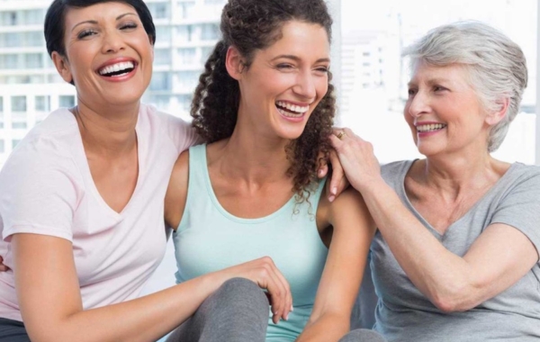 three women smiling